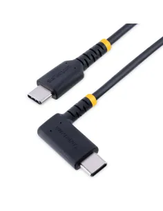 StarTech.com Cable 15cm USB C Acodado - en Ángulo Recto - PD 60W - 3A - Cable USB-C de Carga Rápida - de Alta Resistencia - USB