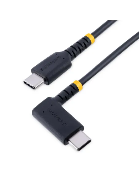 StarTech.com Cable 15cm USB C Acodado - en Ángulo Recto - PD 60W - 3A - Cable USB-C de Carga Rápida - de Alta Resistencia - USB