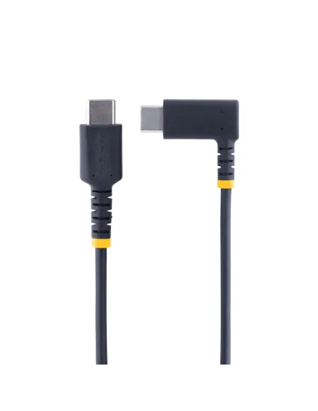 StarTech.com Cable 15cm USB C Acodado - en Ángulo Recto - PD 60W - 3A - Cable USB-C de Carga Rápida - de Alta Resistencia - USB