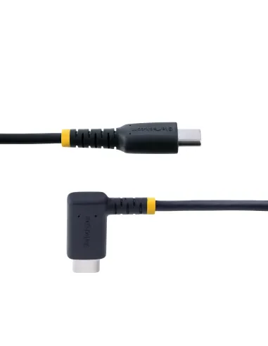 StarTech.com Cable 15cm USB C Acodado - en Ángulo Recto - PD 60W - 3A - Cable USB-C de Carga Rápida - de Alta Resistencia - USB