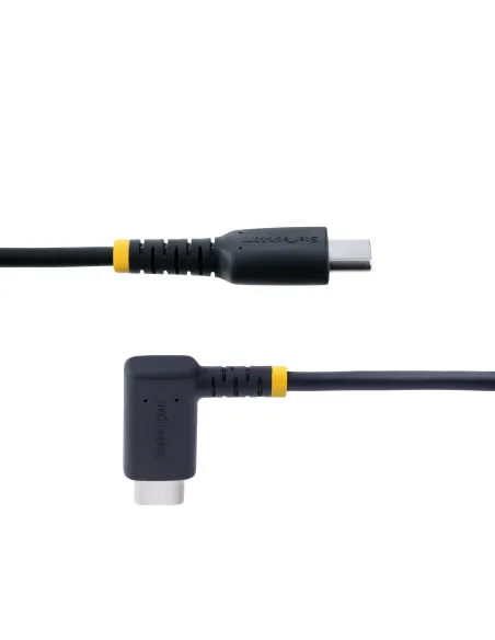 StarTech.com Cable 15cm USB C Acodado - en Ángulo Recto - PD 60W - 3A - Cable USB-C de Carga Rápida - de Alta Resistencia - USB