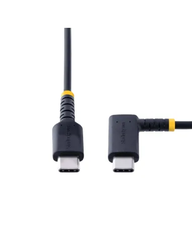 StarTech.com Cable 15cm USB C Acodado - en Ángulo Recto - PD 60W - 3A - Cable USB-C de Carga Rápida - de Alta Resistencia - USB