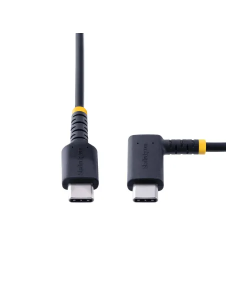 StarTech.com Cable 15cm USB C Acodado - en Ángulo Recto - PD 60W - 3A - Cable USB-C de Carga Rápida - de Alta Resistencia - USB
