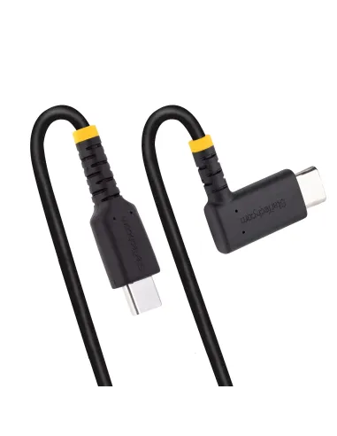 StarTech.com Cable 15cm USB C Acodado - en Ángulo Recto - PD 60W - 3A - Cable USB-C de Carga Rápida - de Alta Resistencia - USB