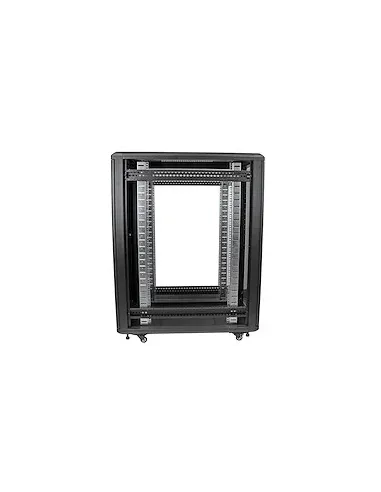 StarTech.com Armario Rack para Servidores 22U 19" 4 Columnas - Rack de Servidores con Cerradura y Seguro - Rack con Ruedas y