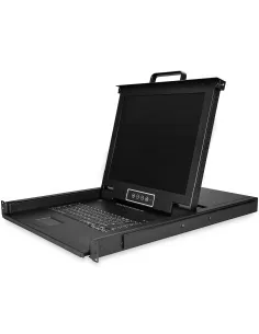 StarTech.com Consola KVM de 8 Puertos para Montaje en Rack con Cables de 1,8m - Teclado QWERTY - Conmutador KVM integrado con