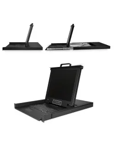 StarTech.com Consola KVM de 8 Puertos para Montaje en Rack con Cables de 1,8m - Teclado QWERTY - Conmutador KVM integrado con 2