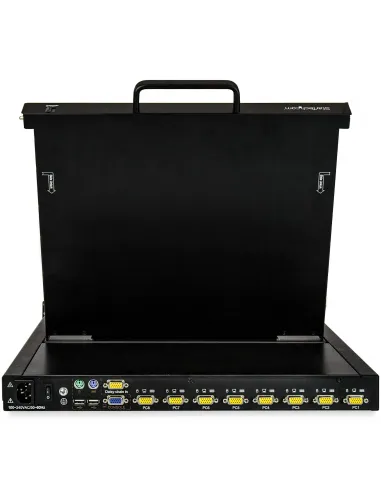 StarTech.com Consola KVM de 8 Puertos para Montaje en Rack con Cables de 1,8m - Teclado QWERTY - Conmutador KVM integrado con