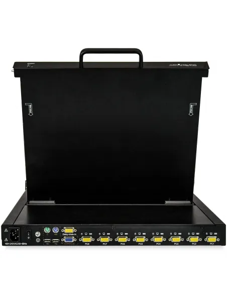 StarTech.com Consola KVM de 8 Puertos para Montaje en Rack con Cables de 1,8m - Teclado QWERTY - Conmutador KVM integrado con