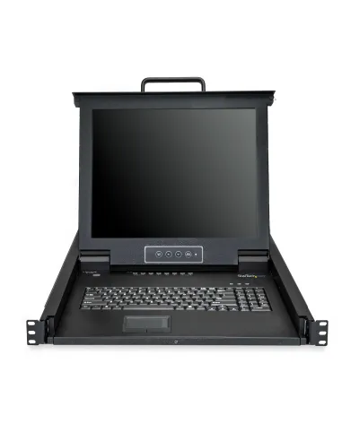StarTech.com Consola KVM de 8 Puertos para Montaje en Rack con Cables de 1,8m - Teclado QWERTY - Conmutador KVM integrado con