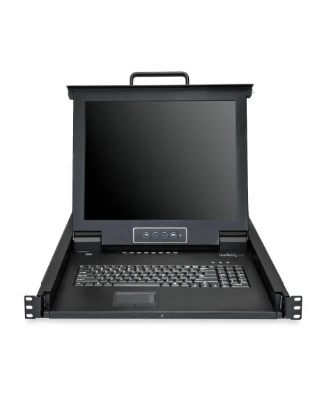 StarTech.com Consola KVM de 8 Puertos para Montaje en Rack con Cables de 1,8m - Teclado QWERTY - Conmutador KVM integrado con