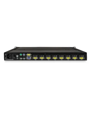 StarTech.com Consola KVM de 8 Puertos para Montaje en Rack con Cables de 1,8m - Teclado QWERTY - Conmutador KVM integrado con