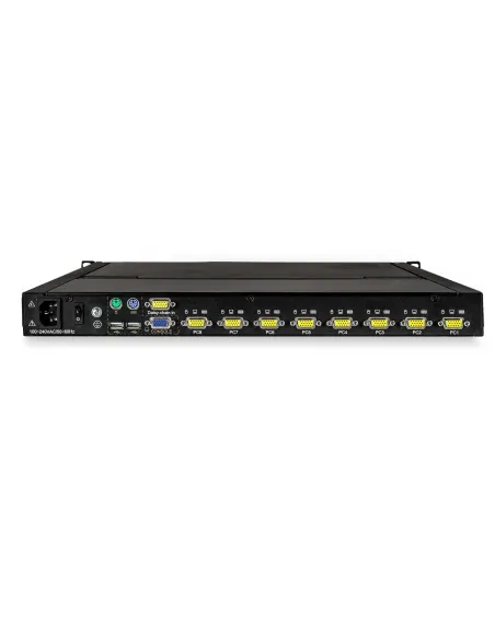StarTech.com Consola KVM de 8 Puertos para Montaje en Rack con Cables de 1,8m - Teclado QWERTY - Conmutador KVM integrado con