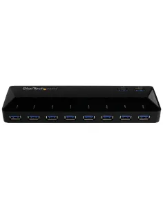 StarTech.com Concentrador USB 3.0 (5Gbps) de 10 Puertos - Ladrón con Puertos de Carga y Sincronización - Hub con 2 Puertos de 2