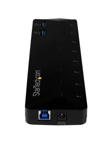 StarTech.com Concentrador USB 3.0 (5Gbps) de 10 Puertos - Ladrón con Puertos de Carga y Sincronización - Hub con 2 Puertos de