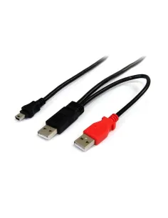 StarTech.com Cable de 1,8m USB 2.0 en Y para Discos Duros Externos - Cable Mini B a 2x USB A