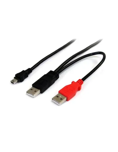 StarTech.com Cable de 1,8m USB 2.0 en Y para Discos Duros Externos - Cable Mini B a 2x USB A