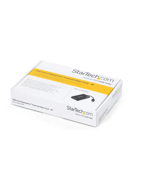 StarTech.com Adaptador USB 3.0 a DisplayPort 4K Ultra HD - Certificado por DisplayLink - Convertidor de Vídeo con Tarjeta