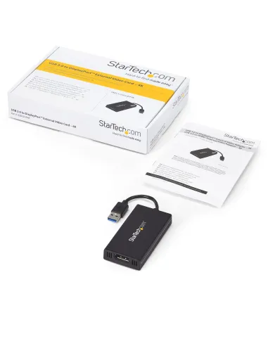 StarTech.com Adaptador USB 3.0 a DisplayPort 4K Ultra HD - Certificado por DisplayLink - Convertidor de Vídeo con Tarjeta