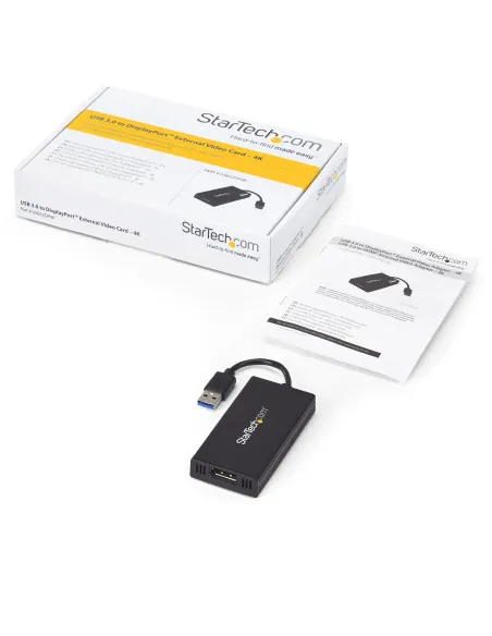 StarTech.com Adaptador USB 3.0 a DisplayPort 4K Ultra HD - Certificado por DisplayLink - Convertidor de Vídeo con Tarjeta