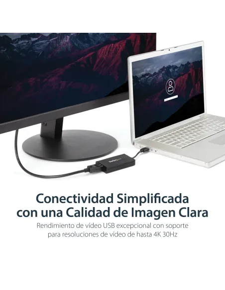 StarTech.com Adaptador USB 3.0 a DisplayPort 4K Ultra HD - Certificado por DisplayLink - Convertidor de Vídeo con Tarjeta
