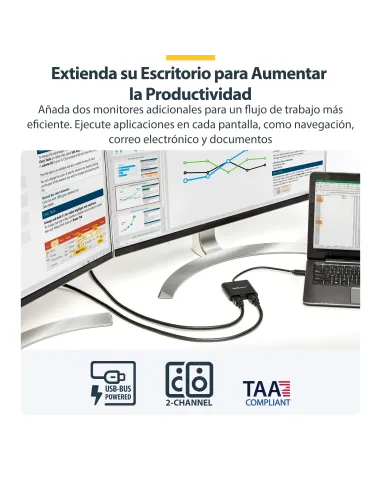 StarTech.com Adaptador USB 3.0 a HDMI Doble - 4K 30Hz