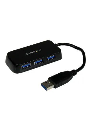StarTech.com Adaptador Concentrador Hub Ladrón USB 3.0 (5Gbps) Super Speed para Portátil de 4 Puertos Salidas - Negro