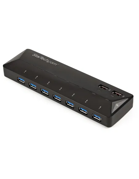 StarTech.com Concentrador USB 3.0 de 7 Puertos - 5Gbps - Ladrón con Puertos de Carga y Sincronización - Hub con 2 Puertos de