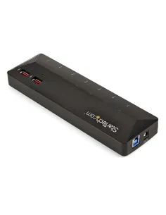 StarTech.com Concentrador USB 3.0 de 7 Puertos - 5Gbps - Ladrón con Puertos de Carga y Sincronización - Hub con 2 Puertos de 2