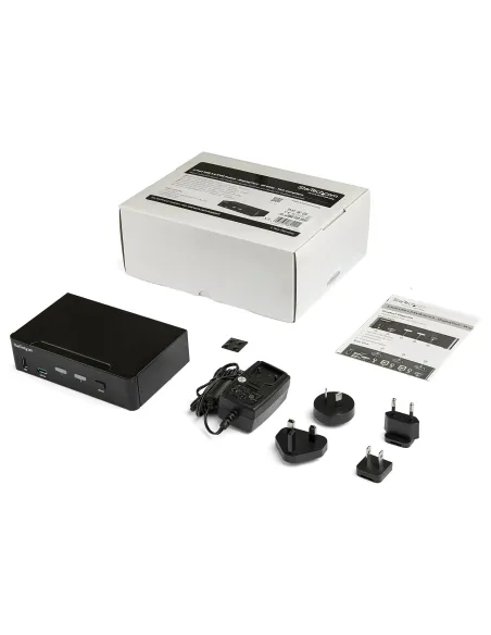 StarTech.com Switch Conmutador KVM de 2 Puertos DisplayPort - 4K a 60Hz - para Una Pantalla - Switch KVM de 2 Puertos DP 1.2