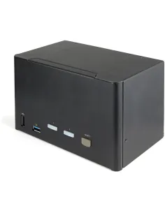StarTech.com Switch Conmutador KVM de 2 Puertos DisplayPort 1.2 para 4 Monitores - DP HDR UHD 4K de 60Hz - Hub Ladrón de 2