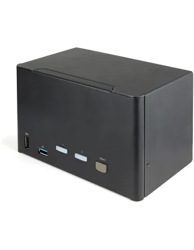 StarTech.com Switch Conmutador KVM de 2 Puertos DisplayPort 1.2 para 4 Monitores - DP HDR UHD 4K de 60Hz - Hub Ladrón de 2