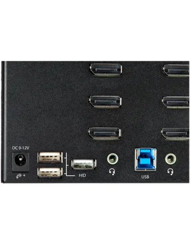 StarTech.com Switch Conmutador KVM de 2 Puertos DisplayPort 1.2 para 4 Monitores - DP HDR UHD 4K de 60Hz - Hub Ladrón de 2