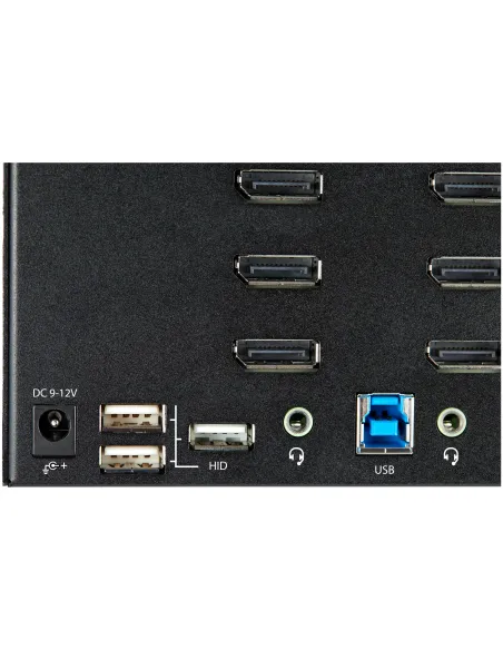 StarTech.com Switch Conmutador KVM de 2 Puertos DisplayPort 1.2 para 4 Monitores - DP HDR UHD 4K de 60Hz - Hub Ladrón de 2