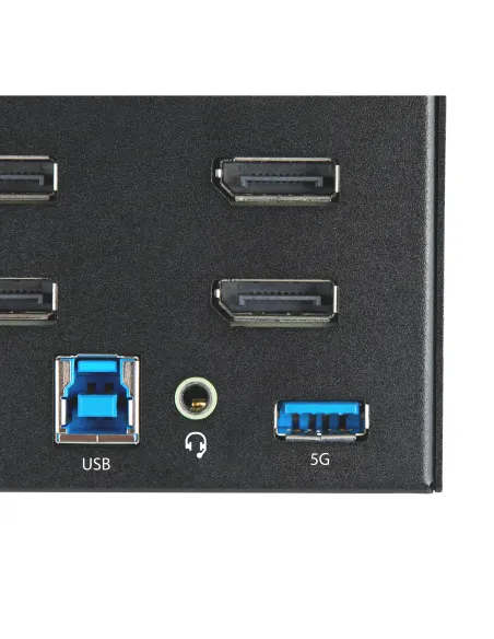 StarTech.com Switch Conmutador KVM de 2 Puertos DisplayPort 1.2 para 4 Monitores - DP HDR UHD 4K de 60Hz - Hub Ladrón de 2