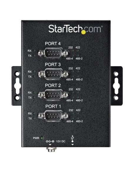 StarTech.com Adaptador Hub Serie RS232 RS485 RS422 a 4 puertos USB - Convertidor Ladrón USB 2.0 a Serial DB9 - IP30 - de