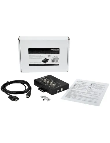 StarTech.com Adaptador Hub Serie RS232 RS485 RS422 a 4 puertos USB - Convertidor Ladrón USB 2.0 a Serial DB9 - IP30 - de