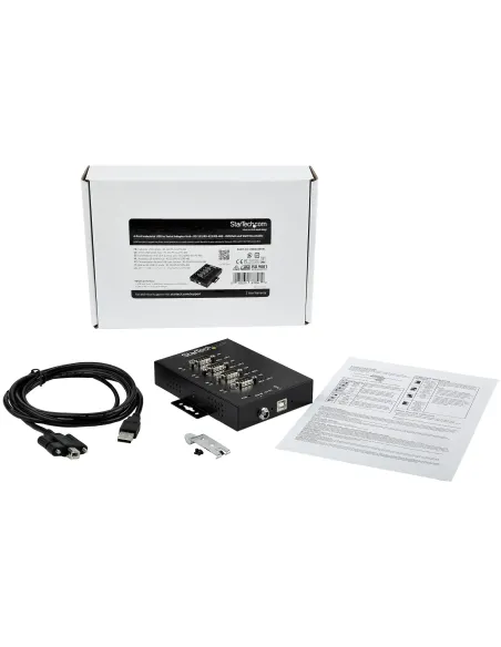 StarTech.com Adaptador Hub Serie RS232 RS485 RS422 a 4 puertos USB - Convertidor Ladrón USB 2.0 a Serial DB9 - IP30 - de