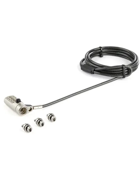 StarTech.com Cable de 2m de Seguridad Universal 3 en 1 para Ordenadores Portátiles - Cable con Candado de Combinación de 4