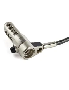 StarTech.com Cable de 2m de Seguridad Universal 3 en 1 para Ordenadores Portátiles - Cable con Candado de Combinación de 4 2