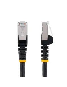 StarTech.com Cable de 0,5m de Red Ethernet CAT6a - Negro - Low Smoke Zero Halogen (LSZH) - 10GbE - 500MHz - PoE++ de 100W - 2