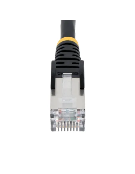 StarTech.com Cable de 0,5m de Red Ethernet CAT6a - Negro - Low Smoke Zero Halogen (LSZH) - 10GbE - 500MHz - PoE++ de 100W -