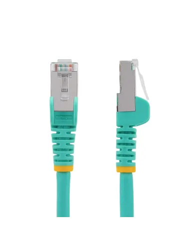 StarTech.com Cable de 2m de Red Ethernet CAT6a - Aguamarina - Low Smoke Zero Halogen (LSZH) - 10GbE - 500MHz - PoE++ de 100W -