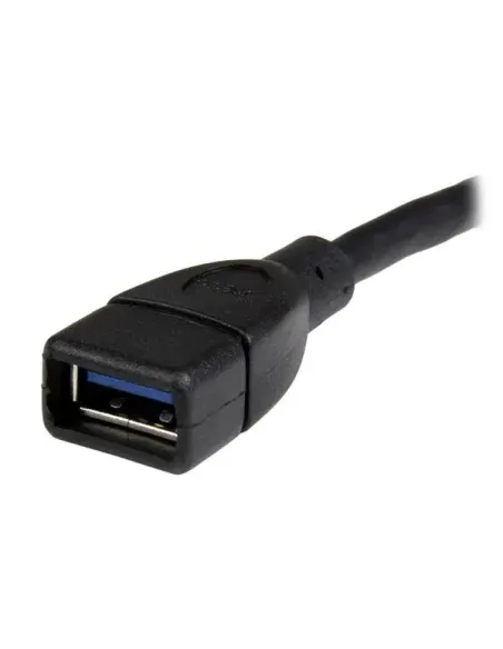 StarTech.com Cable de 15cm Extensor USB 3.0 - Alargador USB 3.0 SuperSpeed Negro
