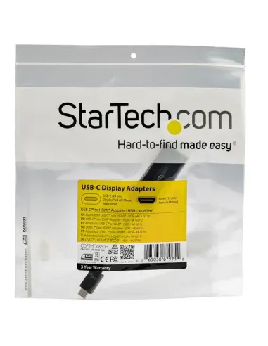 StarTech.com Adaptador USB-C a HDMI con HDR - 4K 60Hz - Negro