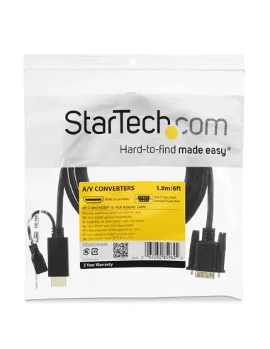 StarTech.com Cable de 1,8m Conversor Activo HDMI a VGA - Adaptador 1920x1200 1080p