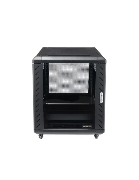 StarTech.com Armario Rack para Servidores 12U 19" 4 Columnas - Rack de Servidores con Cerradura y Seguro - Rack con Ruedas y