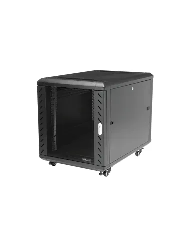 StarTech.com Armario Rack para Servidores 12U 19" 4 Columnas - Rack de Servidores con Cerradura y Seguro - Rack con Ruedas y