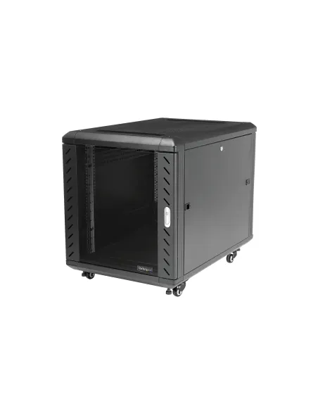 StarTech.com Armario Rack para Servidores 12U 19" 4 Columnas - Rack de Servidores con Cerradura y Seguro - Rack con Ruedas y