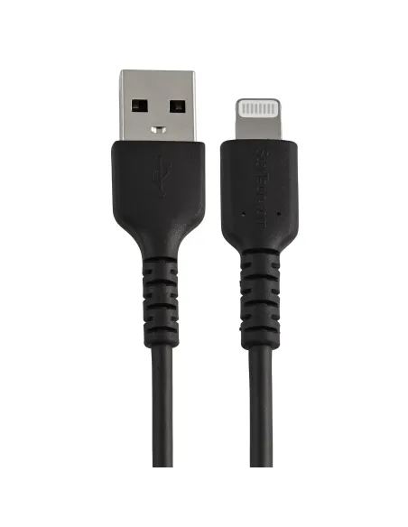 StarTech.com Cable Resistente USB-A a Lightning de 15 cm Negro - Cable de Sincronización y Carga USB Tipo A a Lightning con